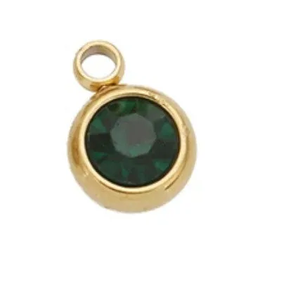 Mini Round Gem Stone Charm