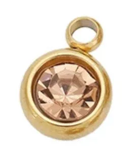Mini Round Gem Stone Charm