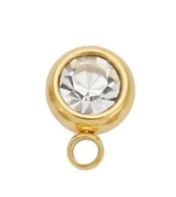 Mini Round Gem Stone Charm