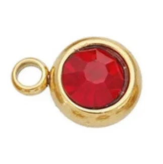 Mini Round Gem Stone Charm