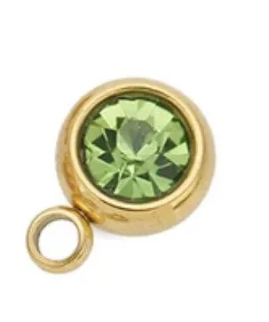 Mini Round Gem Stone Charm