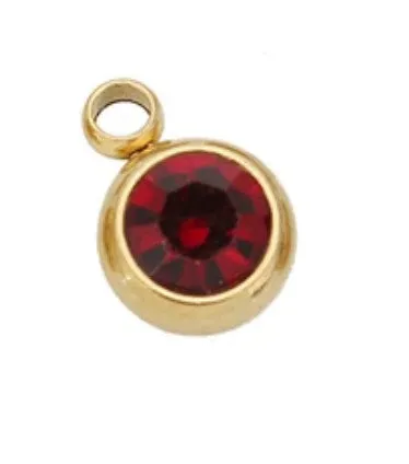 Mini Round Gem Stone Charm