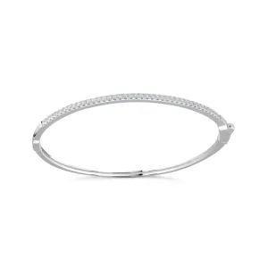 Miss Mimi Sterling Silver/18K (Yellow or Rose) Gold Vermeil CZ Bangle Bracelet