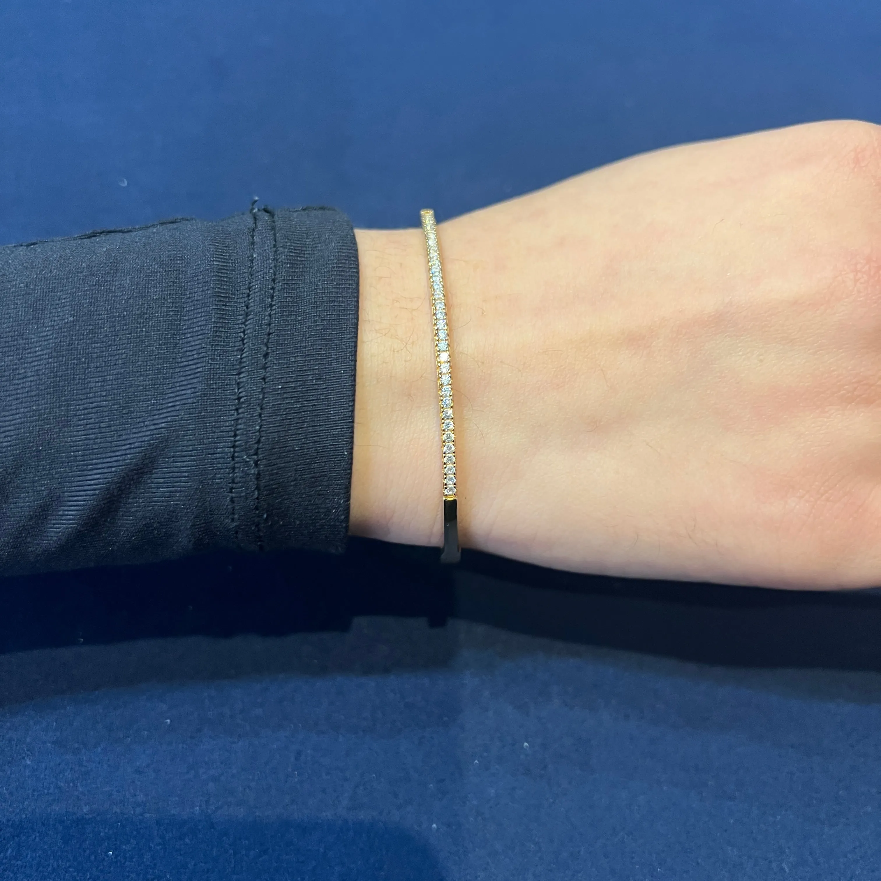 Miss Mimi Sterling Silver/18K (Yellow or Rose) Gold Vermeil CZ Bangle Bracelet