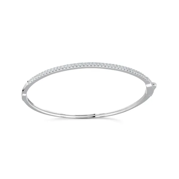 Miss Mimi Sterling Silver/18K (Yellow or Rose) Gold Vermeil CZ Bangle Bracelet