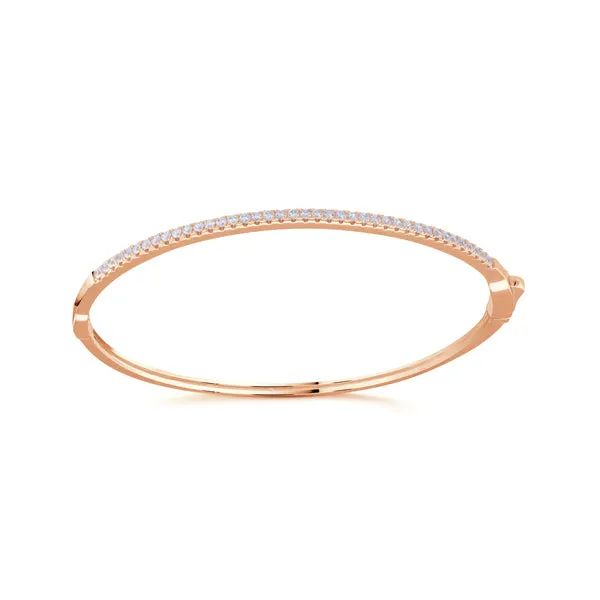 Miss Mimi Sterling Silver/18K (Yellow or Rose) Gold Vermeil CZ Bangle Bracelet