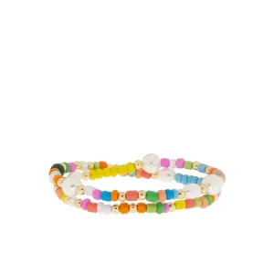 Mixed Bead Stretch Wrap Bracelet