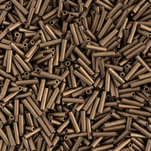 Miyuki Slender Bugle 1.3x6mm Dark Bronze Matte Metallic