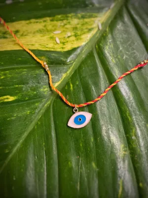 Modern Designer Rakhi Evil Eye Charm With Multicolored Thread Rakhi For Raksha Bandhan