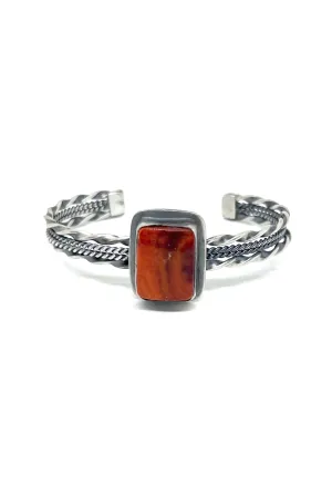 Modern Navajo Red Spiny Shell Cuff Bracelet