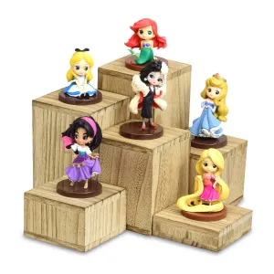 MOOCA Wooden 6 Pcs Square Risers for Display Jewelry and Accessories Display Stand Wooden Risers For Jewelry Figurine, Oak