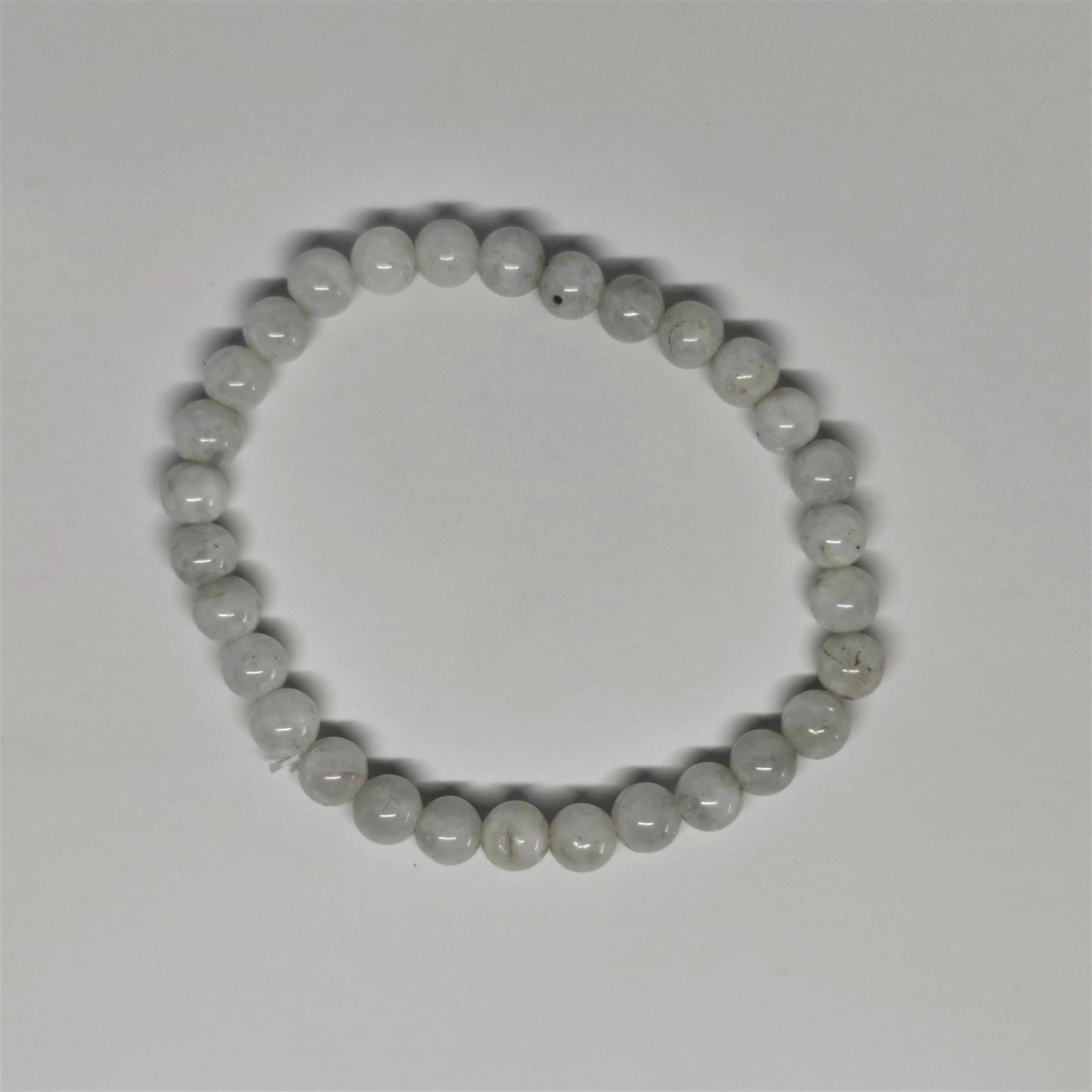 Moonstone Round Bead Crystal Bracelet