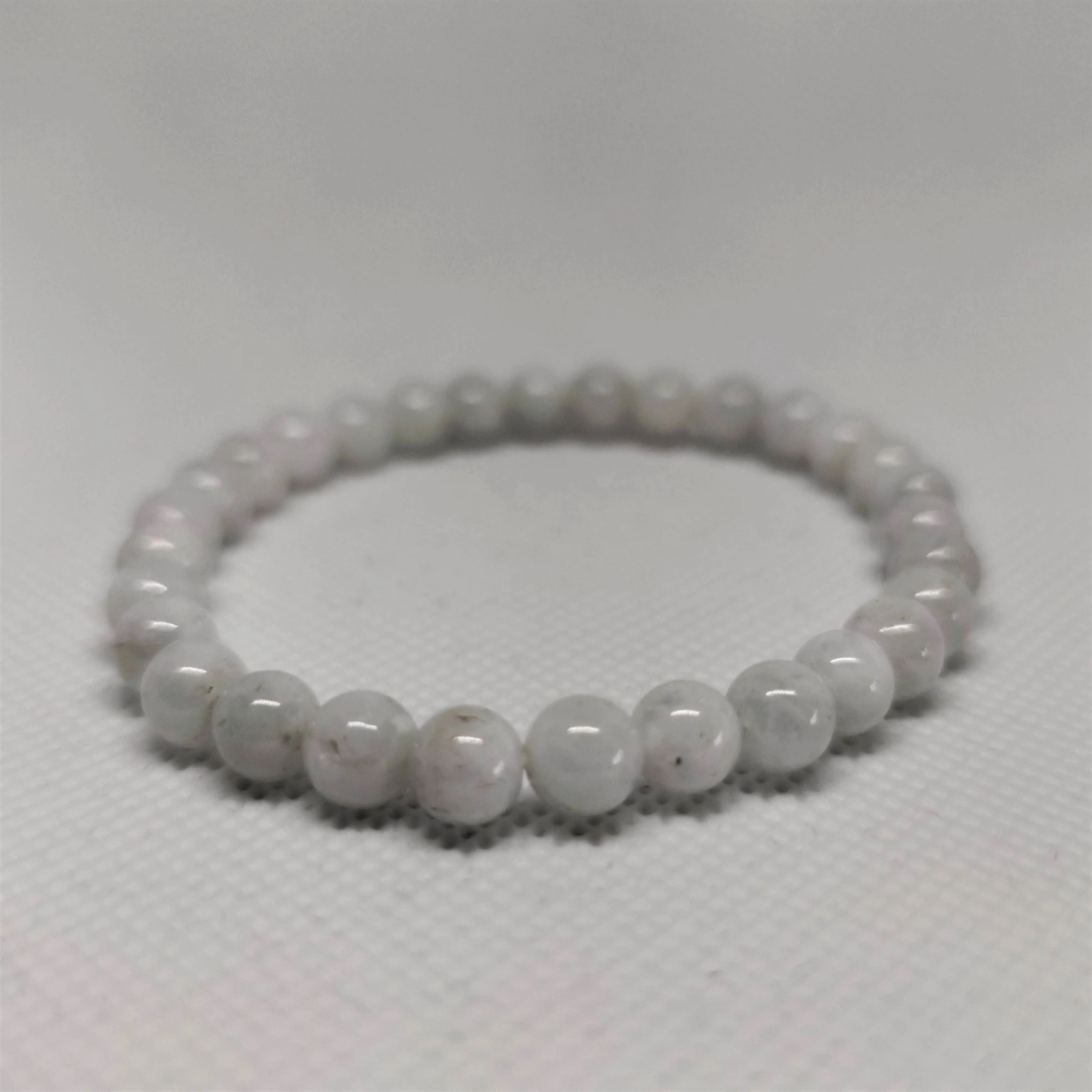 Moonstone Round Bead Crystal Bracelet