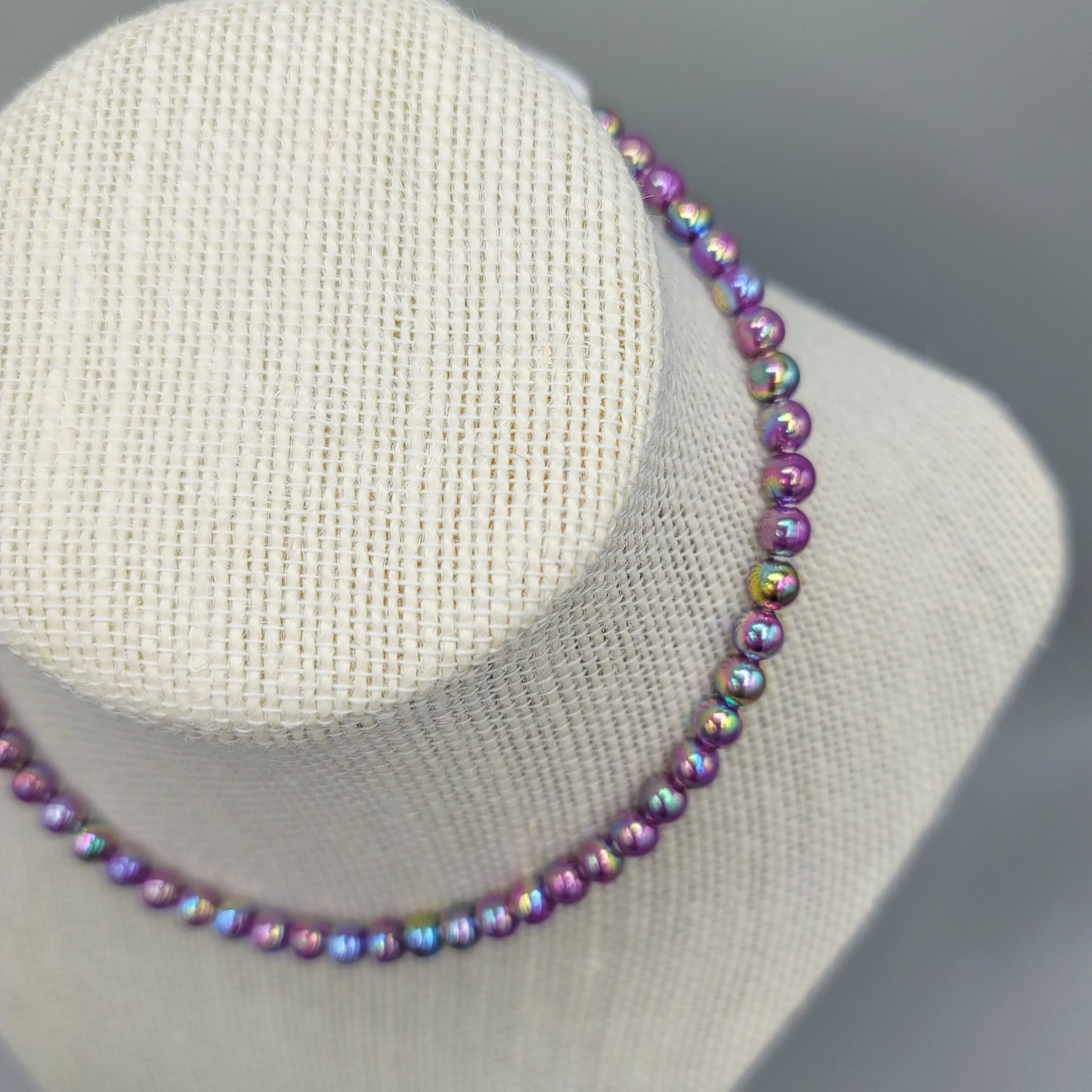 MTO | Necklace | Dainty Faux Pearl | Oil Spill