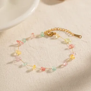 Multicolor Crystal Stone Gold Bracelet JLTB0641