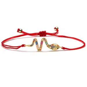 Multicolor Snake Charm Red String Protection Bracelet