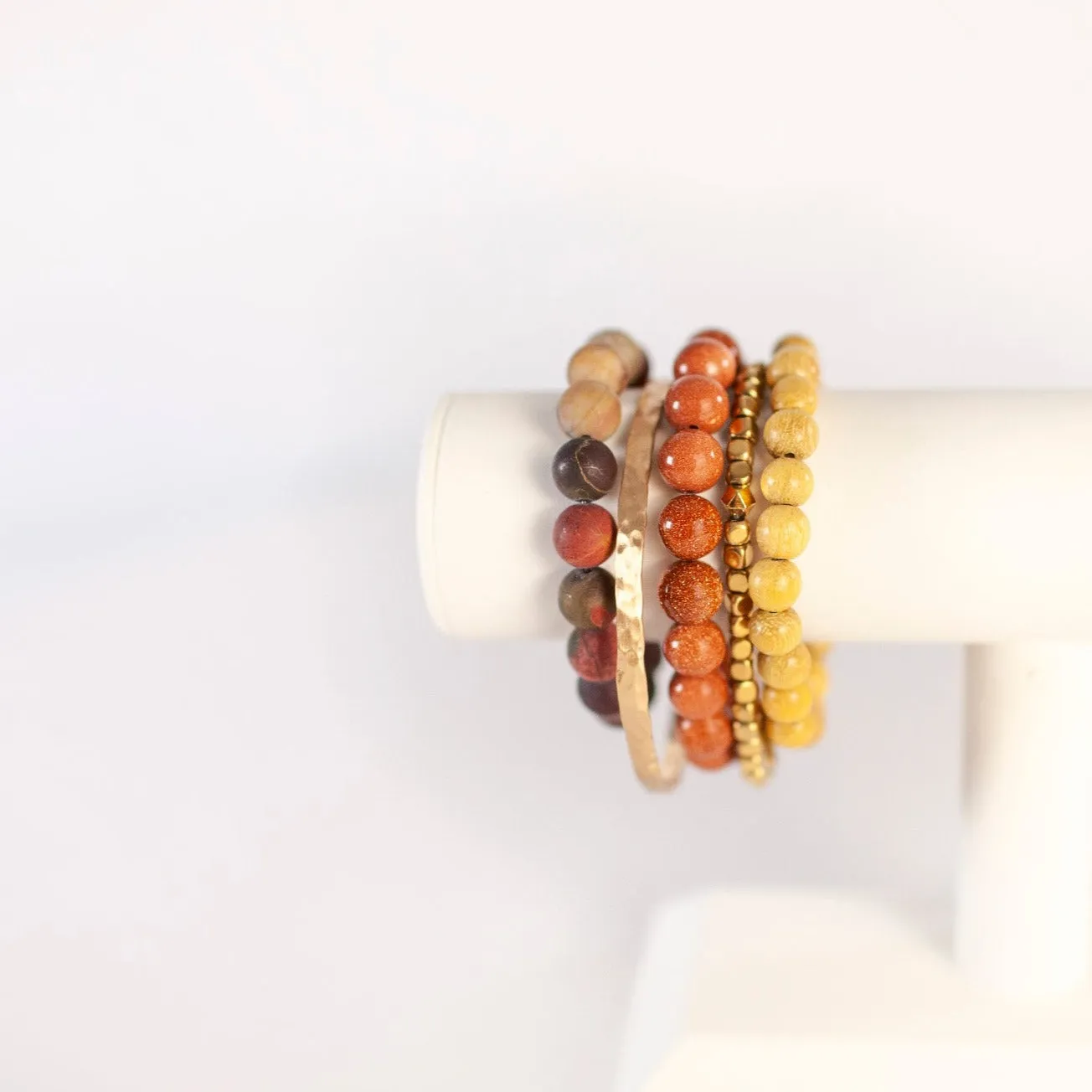 Mustard Wood 8mm Bracelet
