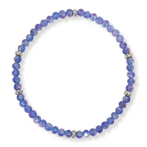My FUN Colors Mini Crystal Bracelet Medium Blue AB Bracelet / Silver Accent