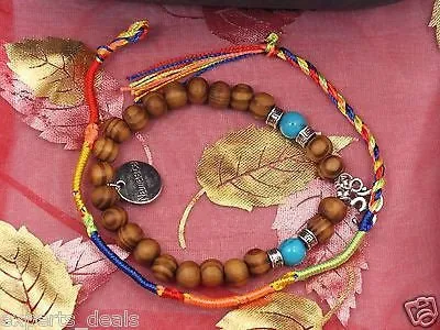 Namaste Jewelry Turquoise Wood Stone Buddah Yogi OM Love Energy Free Bracelet