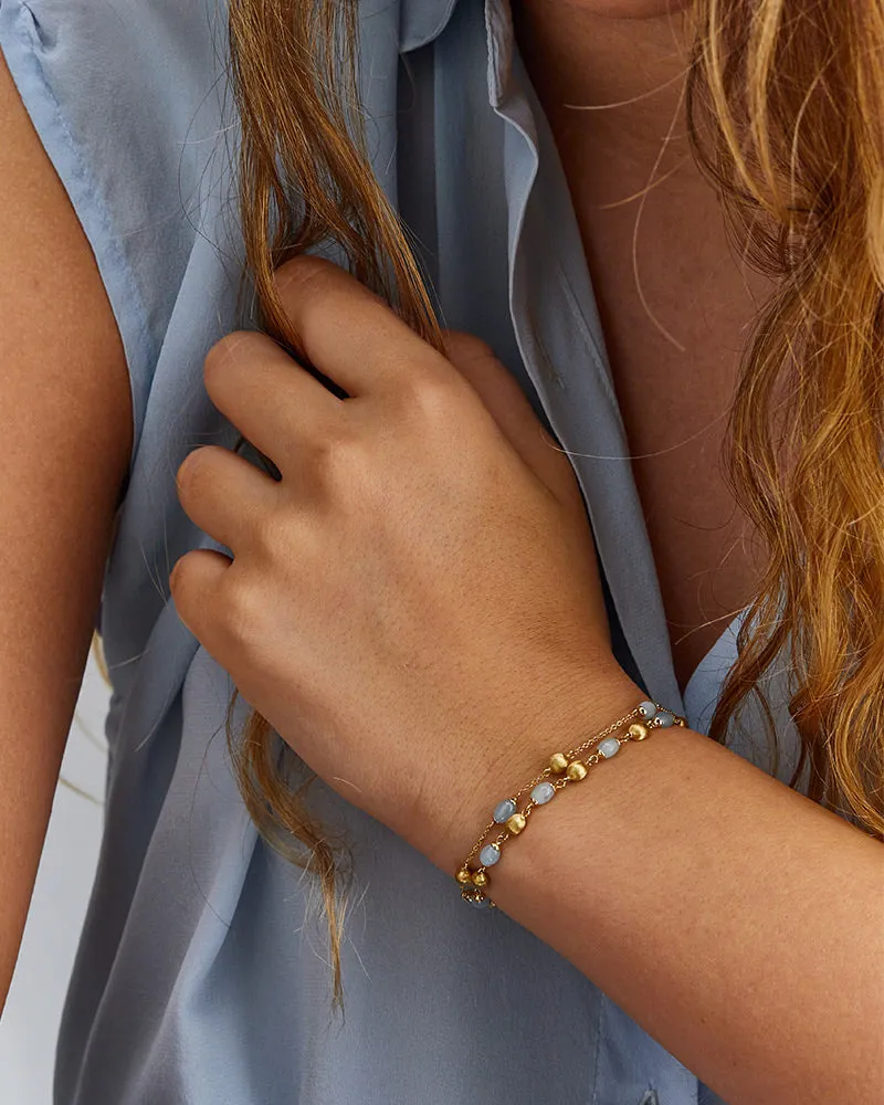 Nanis 18k Yellow Gold Aquamarine Boules Bracelet