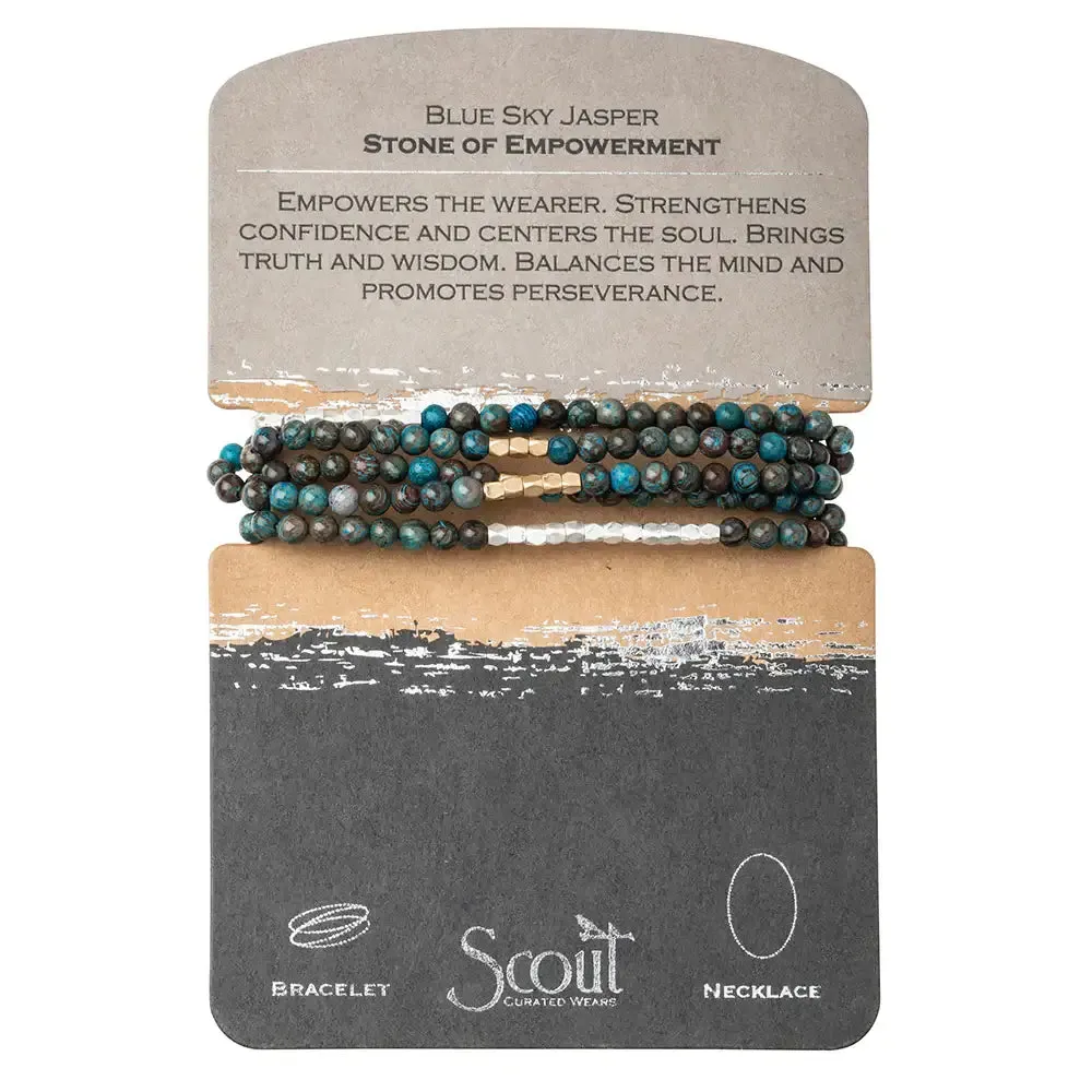 NATURAL GEMSTONE WRAP BRACELET AND NECKLACE CONVERTIBLE