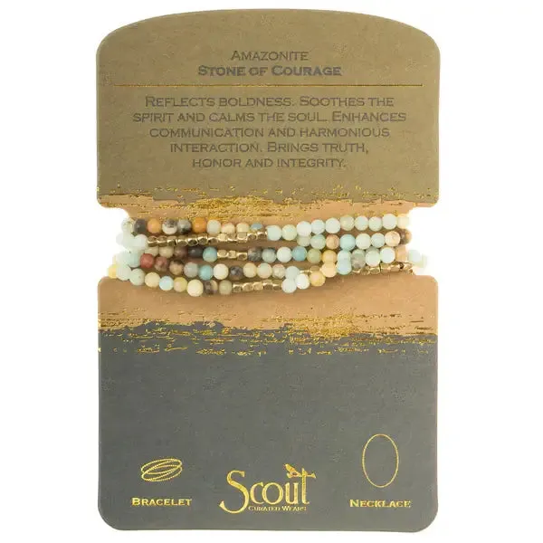 NATURAL GEMSTONE WRAP BRACELET AND NECKLACE CONVERTIBLE