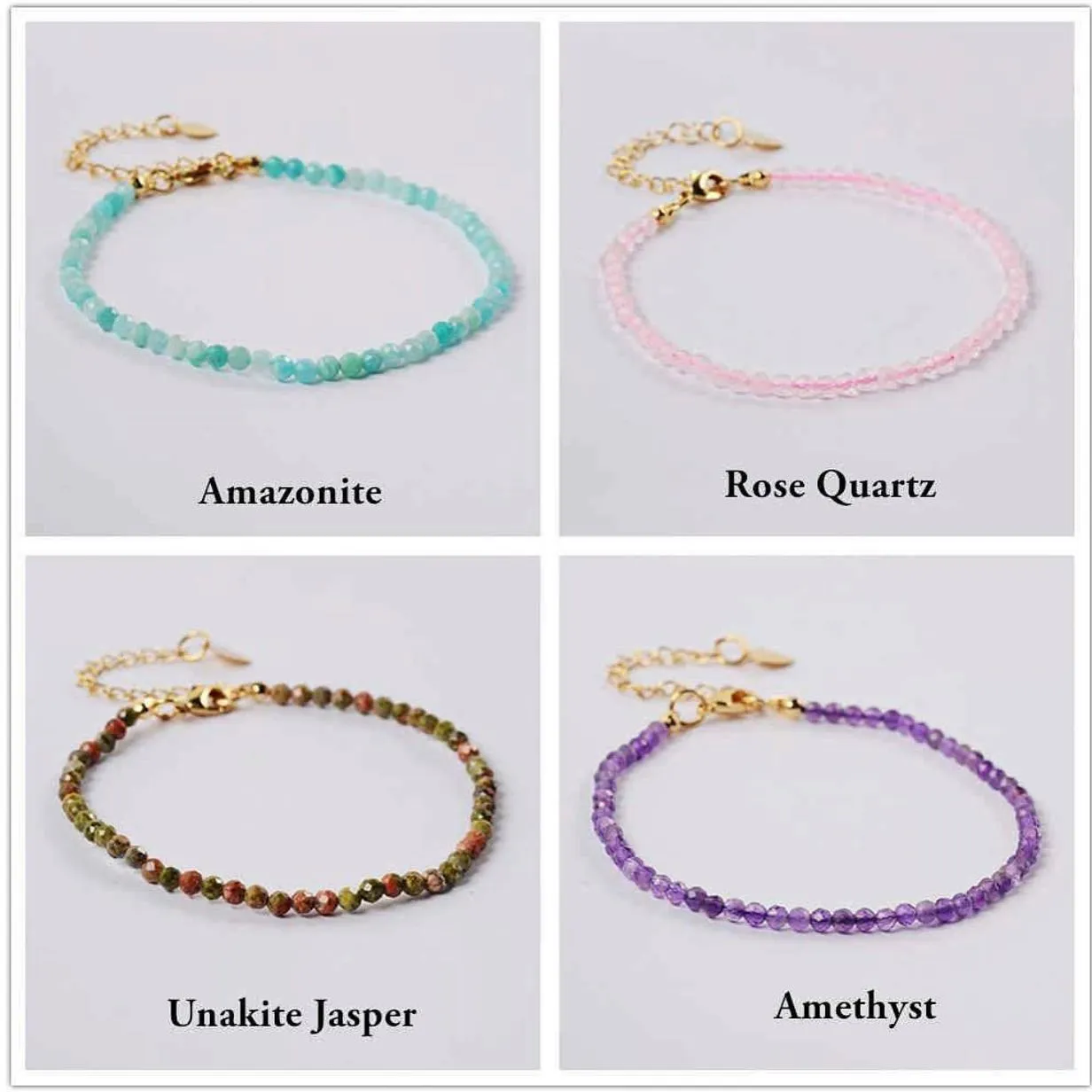 Natural Quartz/Crystals Bracelets  24k Gold Plated