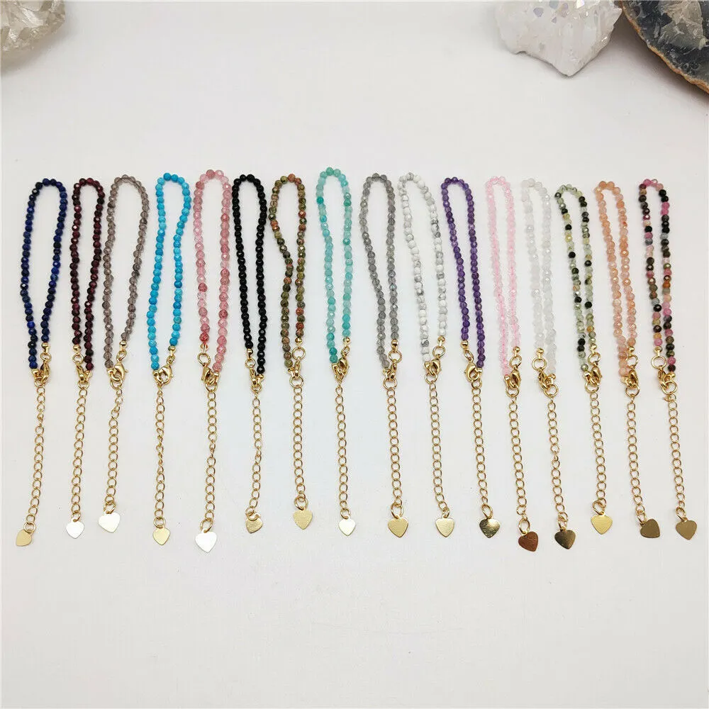 Natural Quartz/Crystals Bracelets  24k Gold Plated