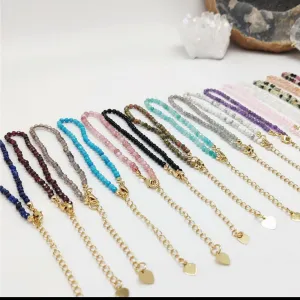Natural Quartz/Crystals Bracelets  24k Gold Plated