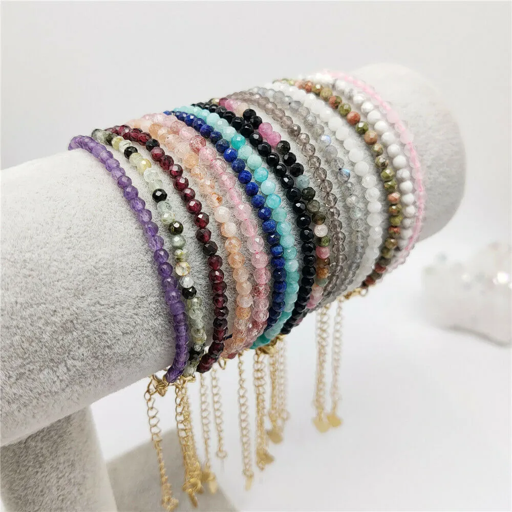 Natural Quartz/Crystals Bracelets  24k Gold Plated