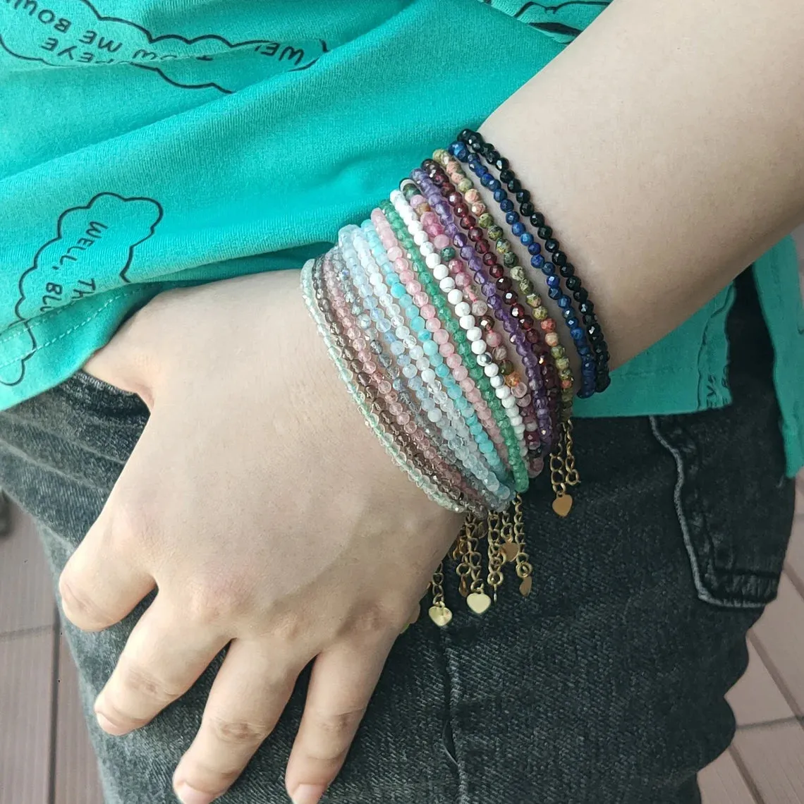 Natural Quartz/Crystals Bracelets  24k Gold Plated