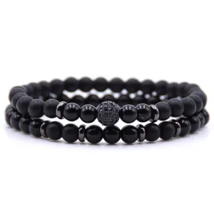 Natural Stone  Bracelet  Bead Bracelets 2pc/sets Men and Women
