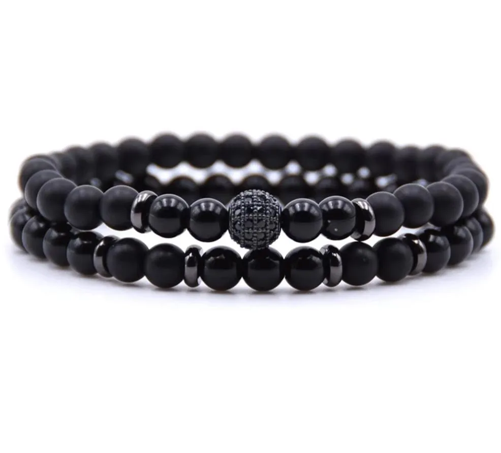 Natural Stone  Bracelet  Bead Bracelets 2pc/sets Men and Women