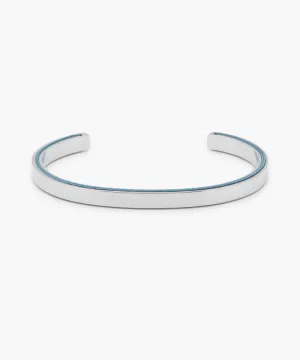 Navarch Side Cuff Bracelet in Pigeon Blue/Silver