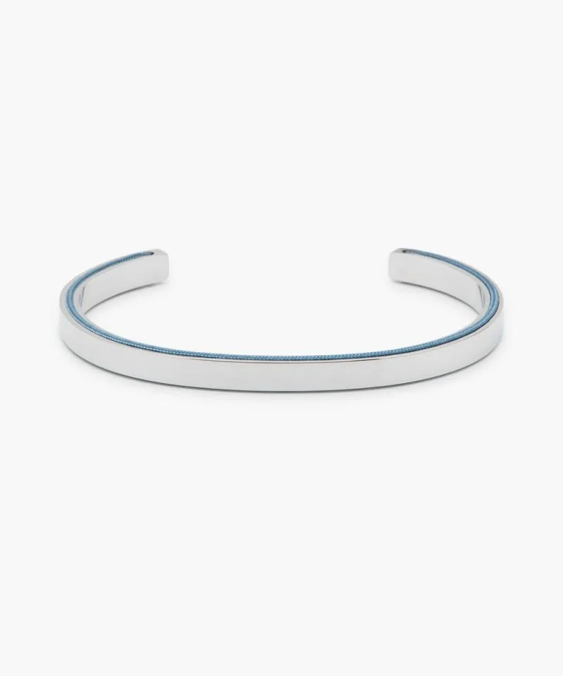 Navarch Side Cuff Bracelet in Pigeon Blue/Silver