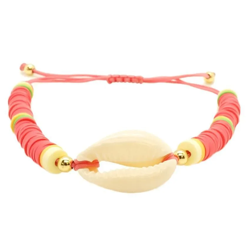 Neon Adjustable Puka Shell Bracelet