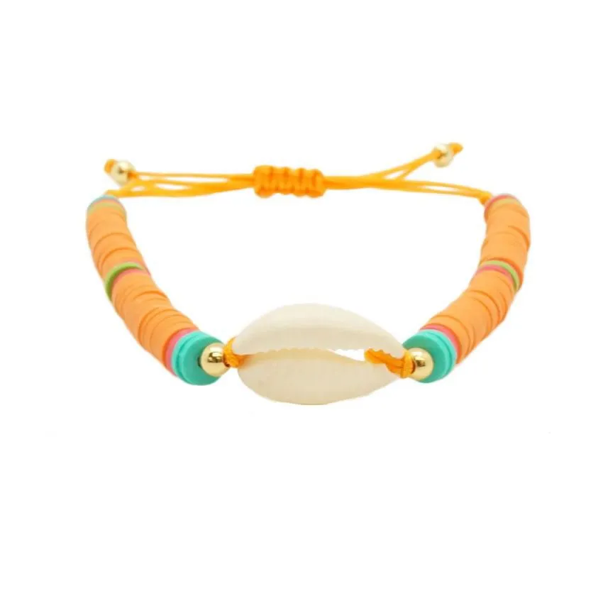 Neon Adjustable Puka Shell Bracelet