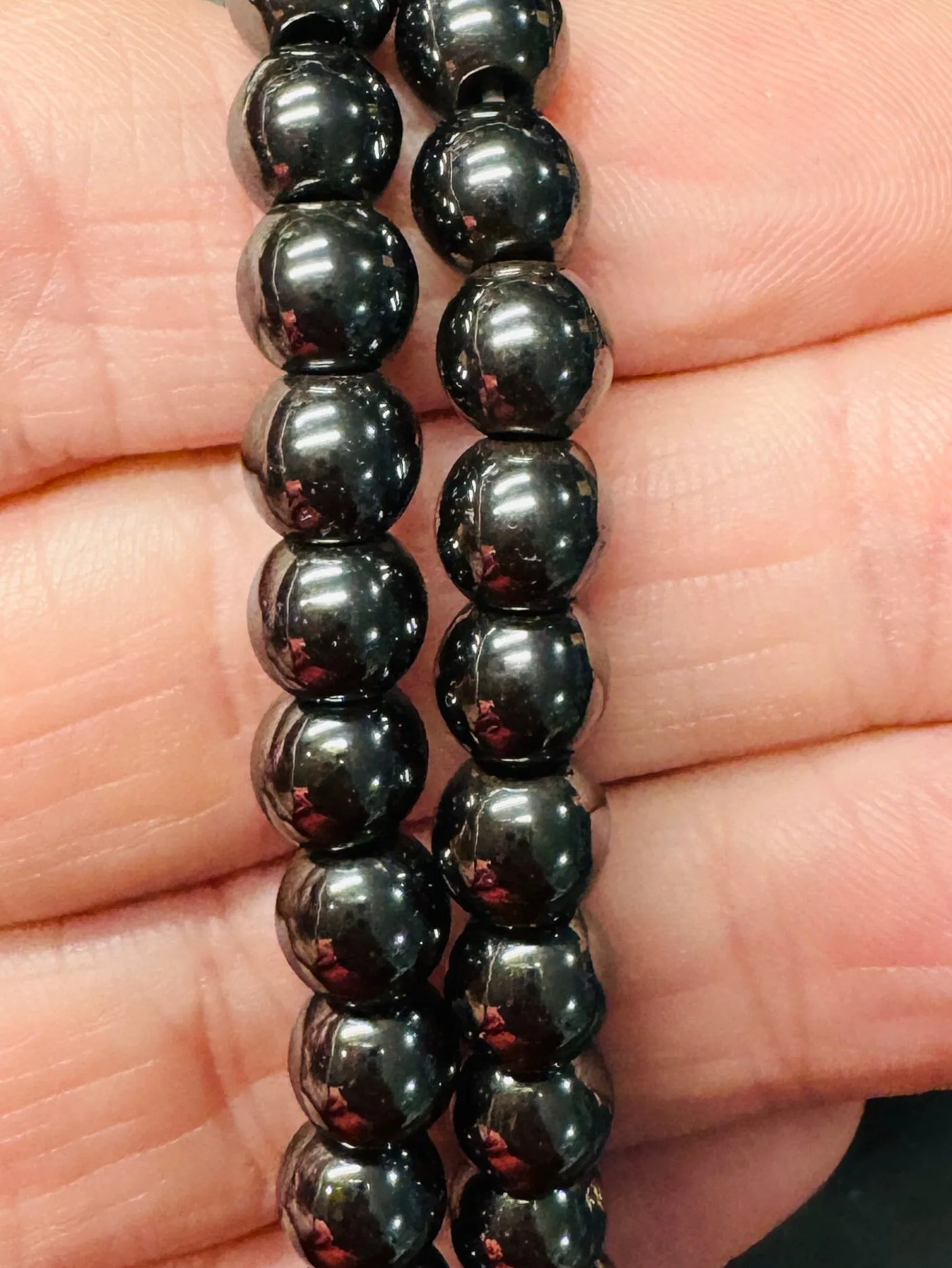 NEW! Gunmetal Hematite Bead Bracelet | 6mm | Gemstone | Womens