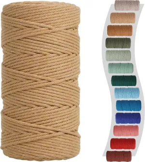 NEW NOANTA Light Tan Macrame Cord 3mm x 150yards, Colored Macrame Rope, Cotton Rope Macrame Yarn, Colorful Cotton Craft Cord for Wall Hanging, Plant Hangers, Crafts, Knitting