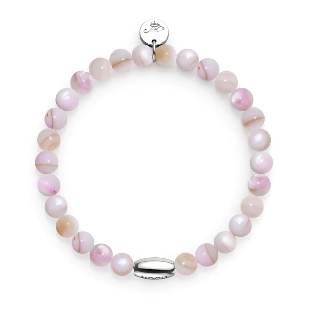 Nogu Marbled Blush x Silver | Abalone Bracelet
