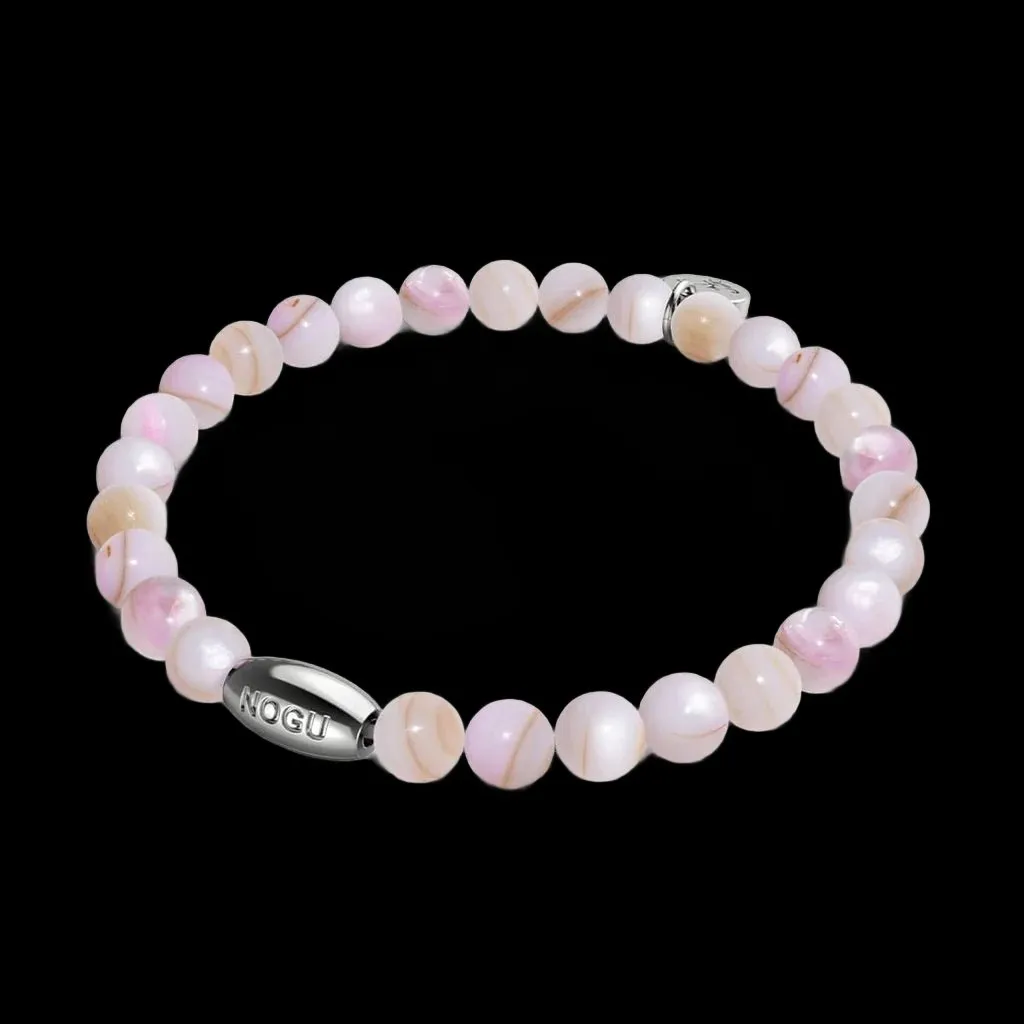 Nogu Marbled Blush x Silver | Abalone Bracelet