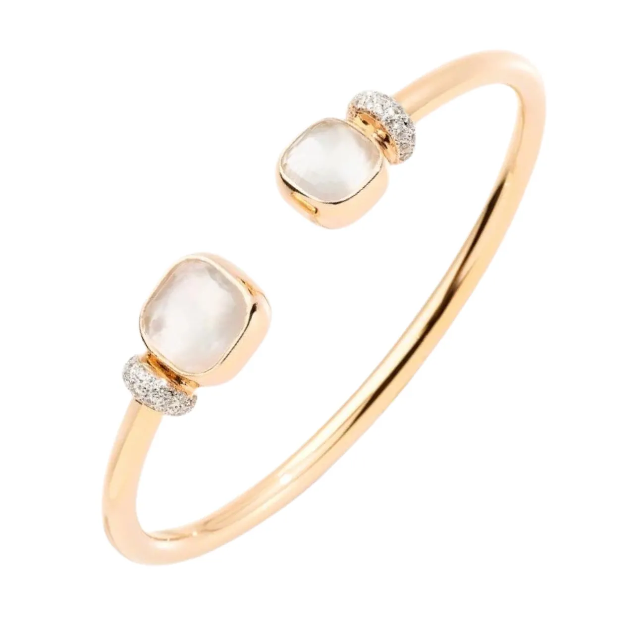 Nudo 18K Rose Gold White Topaz & Mother of Pearl Diamond Bracelet