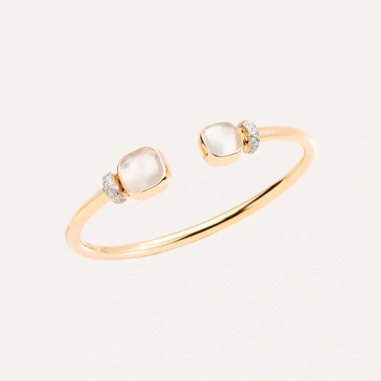 Nudo 18K Rose Gold White Topaz & Mother of Pearl Diamond Bracelet