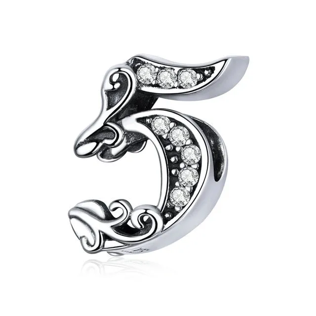 Number Beads  Charm