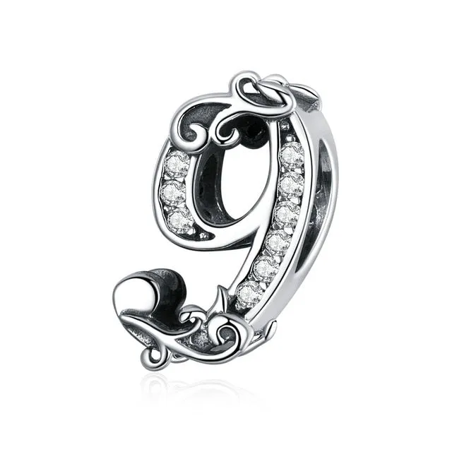 Number Beads  Charm