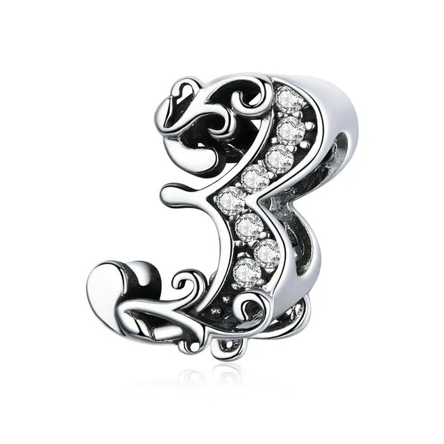 Number Beads  Charm