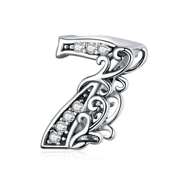 Number Beads  Charm