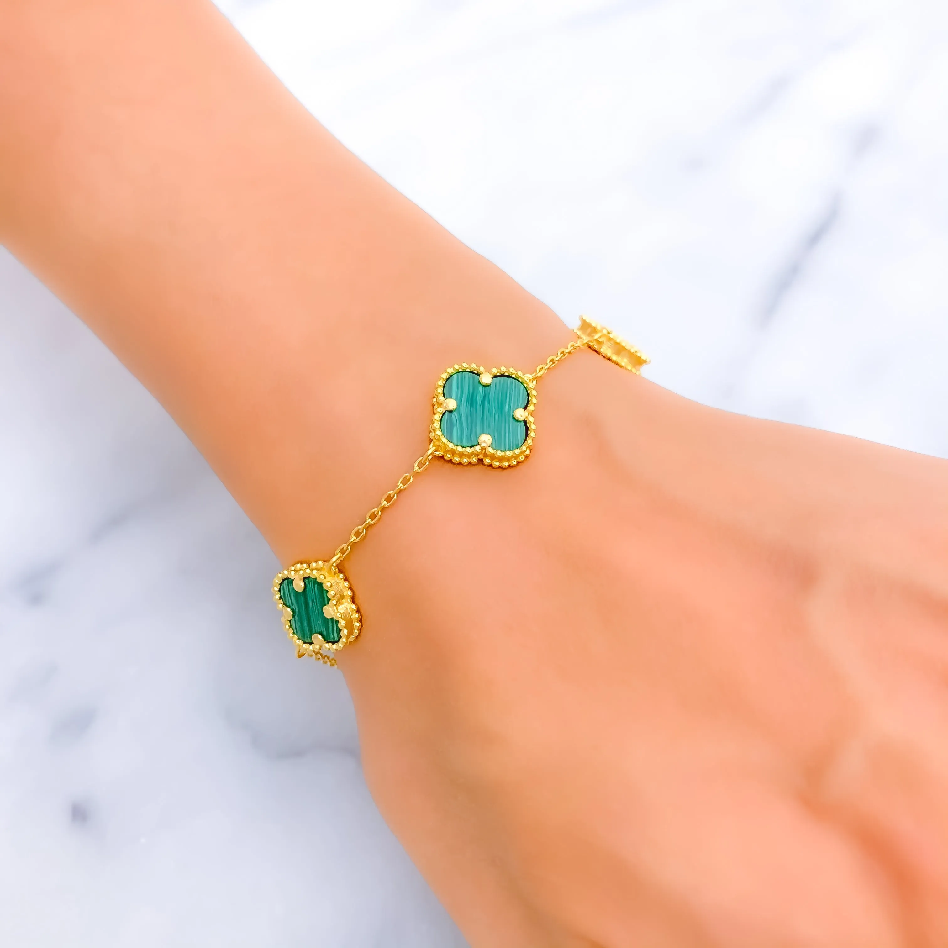 Ornamental Decadent 21k Gold Bracelet