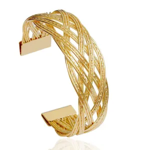 Overlapping Braids Cuff Bracelet
