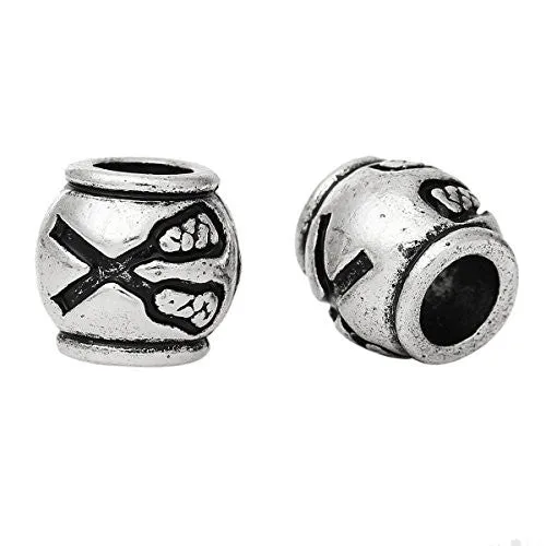 Paddle Pattern Charm Compatible with European Snake Chain Charm Bracelet
